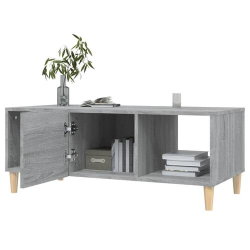 Sofabord 102x50x40 cm konstrueret træ grå sonoma-eg