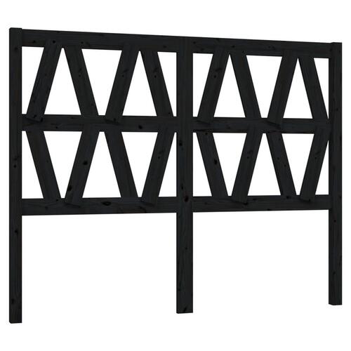 Sengegærde 126x4x100 cm massivt fyrretræ sort