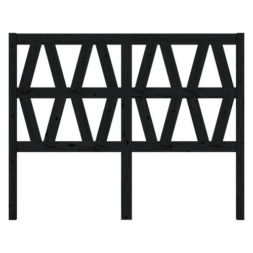 Sengegærde 126x4x100 cm massivt fyrretræ sort