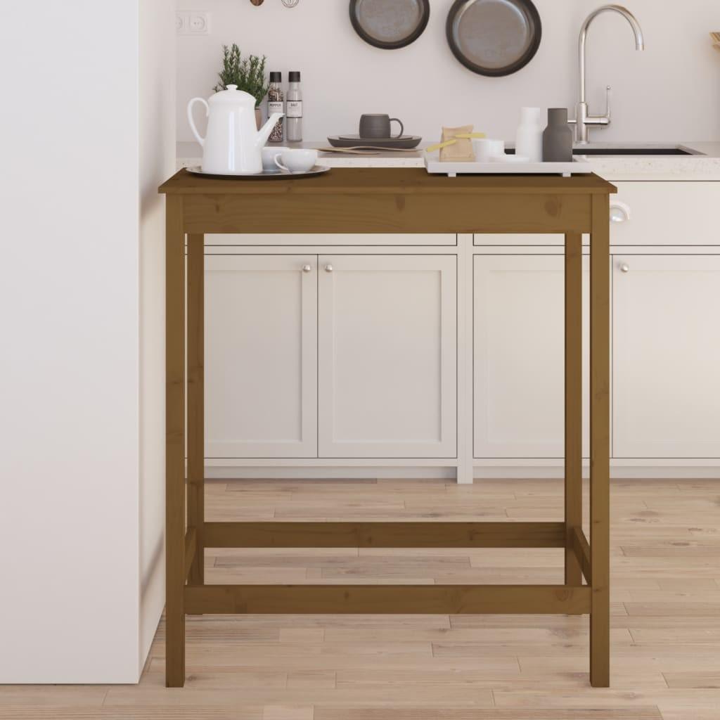 Barbord 100x50x110 cm massivt fyrretræ gyldenbrun