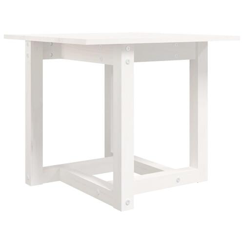 Sofabord 50x50x45 cm massivt fyrretræ sort hvid