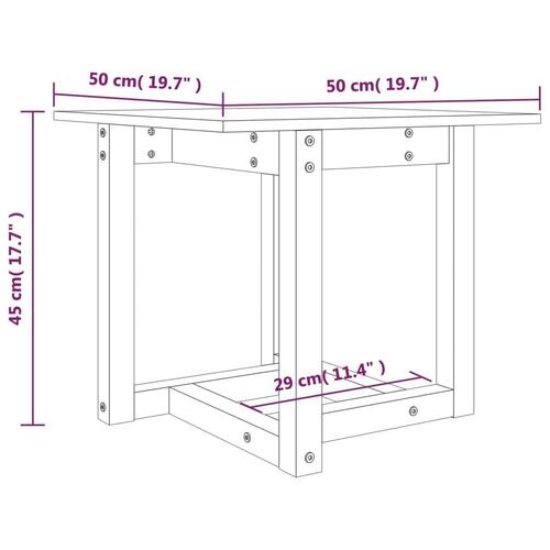 Sofabord 50x50x45 cm massivt fyrretræ sort hvid