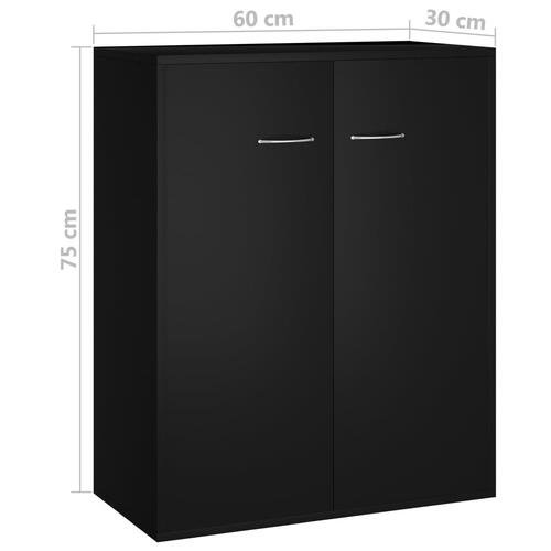 Skænk 60x30x75 cm konstrueret træ sort