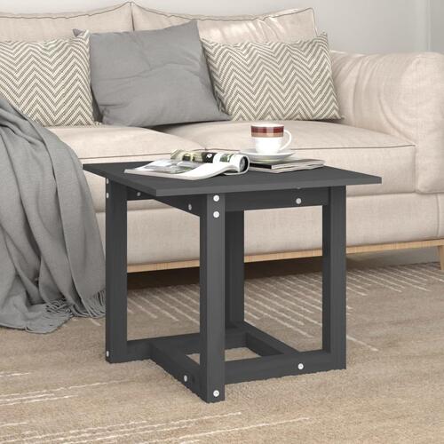 Sofabord 50x50x45 cm massivt fyrretræ grå