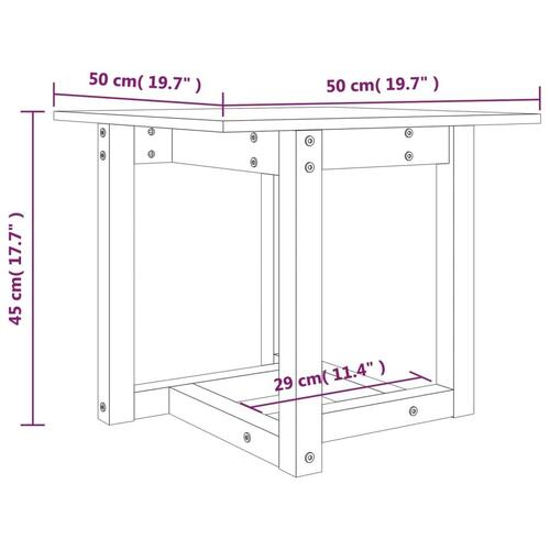 Sofabord 50x50x45 cm massivt fyrretræ grå