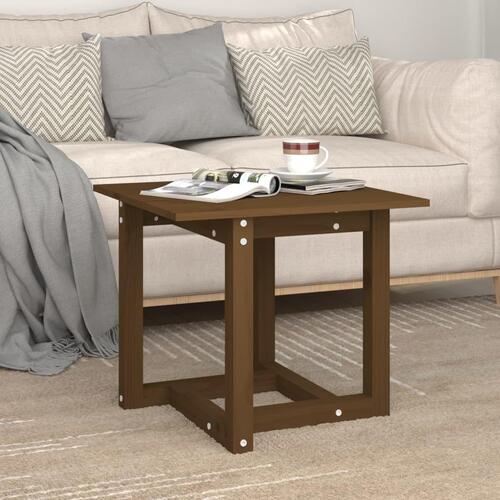 Sofabord 50x50x45 cm massivt fyrretræ gyldenbrun