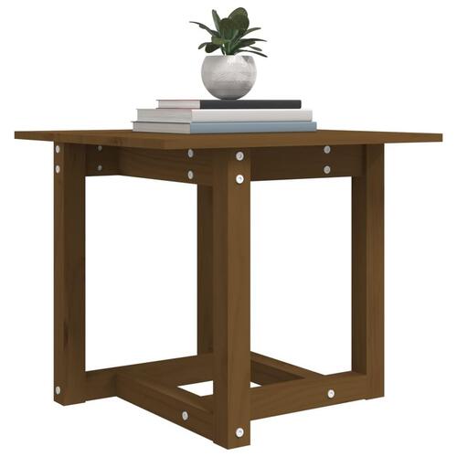 Sofabord 50x50x45 cm massivt fyrretræ gyldenbrun