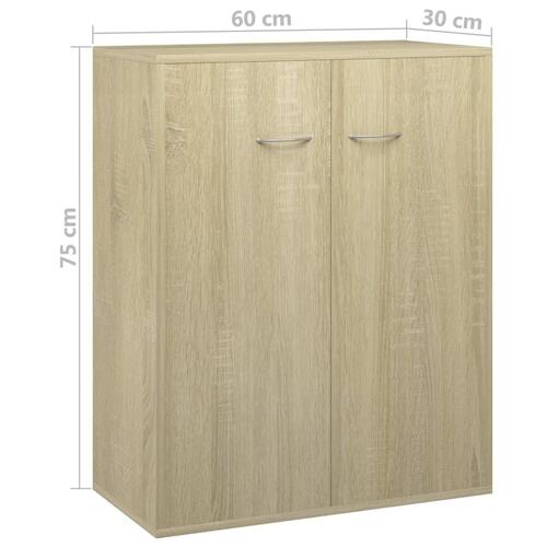 Skænk 60x30x75 cm konstrueret træ sonoma-eg