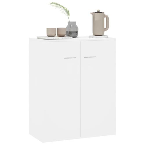 Skænk 60x30x75 cm konstrueret træ hvid højglans