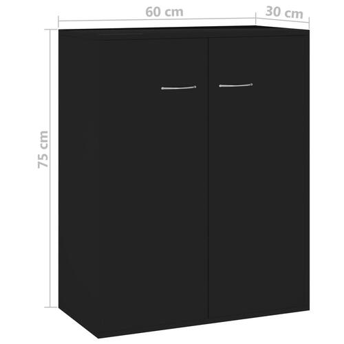 Skænk 60x30x75 cm konstrueret træ sort højglans