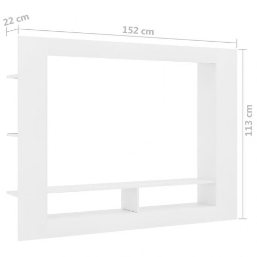 Tv-bord 152x22x113 cm konstrueret træ hvid