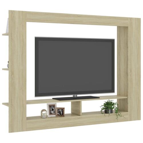 Tv-bord 152x22x113 cm konstrueret træ sonoma-eg