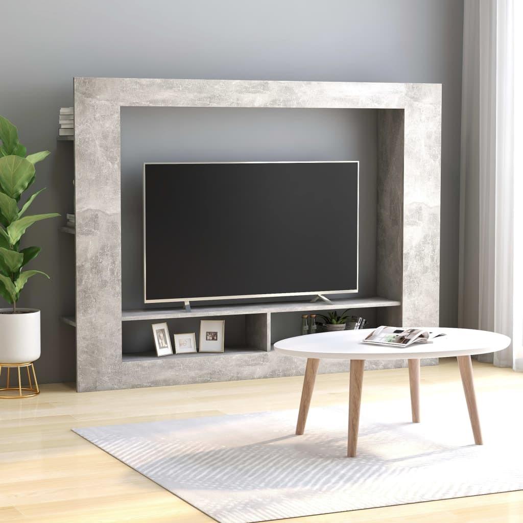 Tv-bord 152x22x113 cm konstrueret træ betongrå