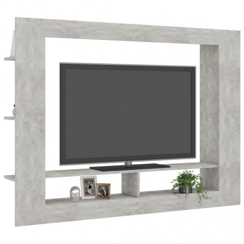 Tv-bord 152x22x113 cm konstrueret træ betongrå