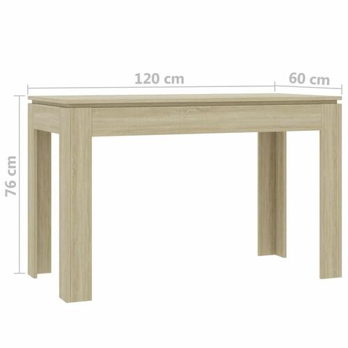 Spisebord 120x60x76 cm konstrueret træ sonoma-eg