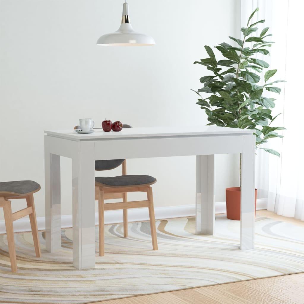 Spisebord 120 x 60 x 76 cm spånplade hvid højglans