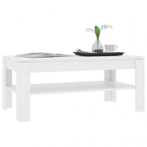 Sofabord 110x60x47 cm konstrueret træ hvid