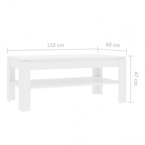 Sofabord 110x60x47 cm konstrueret træ hvid