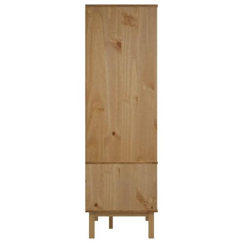 Tøjskab OTTA 76,5x53x172 cm massivt fyrretræ brun og hvid