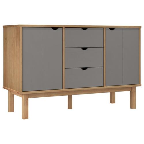 Skænk OTTA 113,5x43x73 cm massivt fyrretræ brun og grå