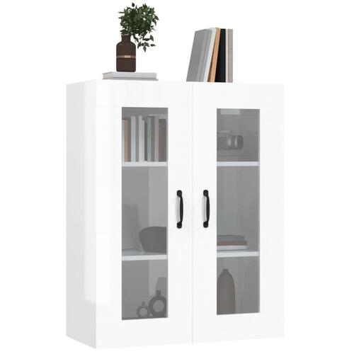 Vægskab 69,5x34x90 cm hvid højglans