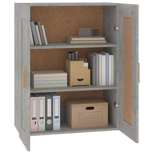 Vægskab 69,5x32,5x90 cm konstrueret træ betongrå