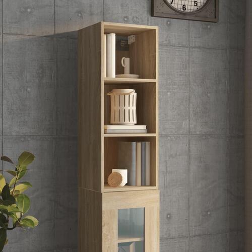 Vægskab 34,5x32,5x90 cm konstrueret træ sonoma-eg