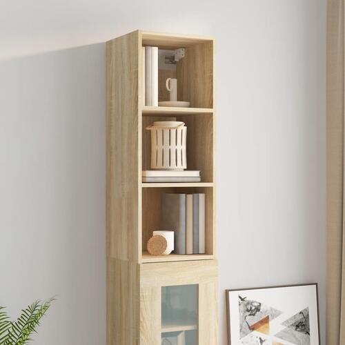 Vægskab 34,5x32,5x90 cm konstrueret træ sonoma-eg