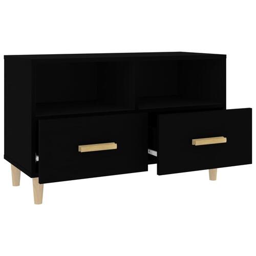Tv-bord 80x36x50 cm konstrueret træ sort