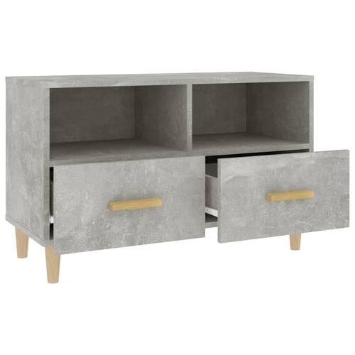 Tv-bord 80x36x50 cm konstrueret træ betongrå