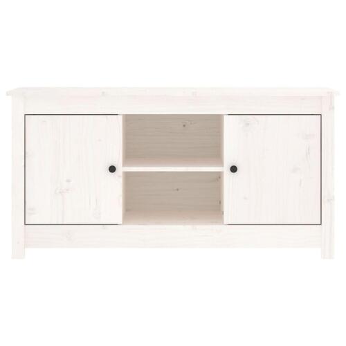 Tv-bord 103x36,5x52 cm massivt fyrretræ hvid