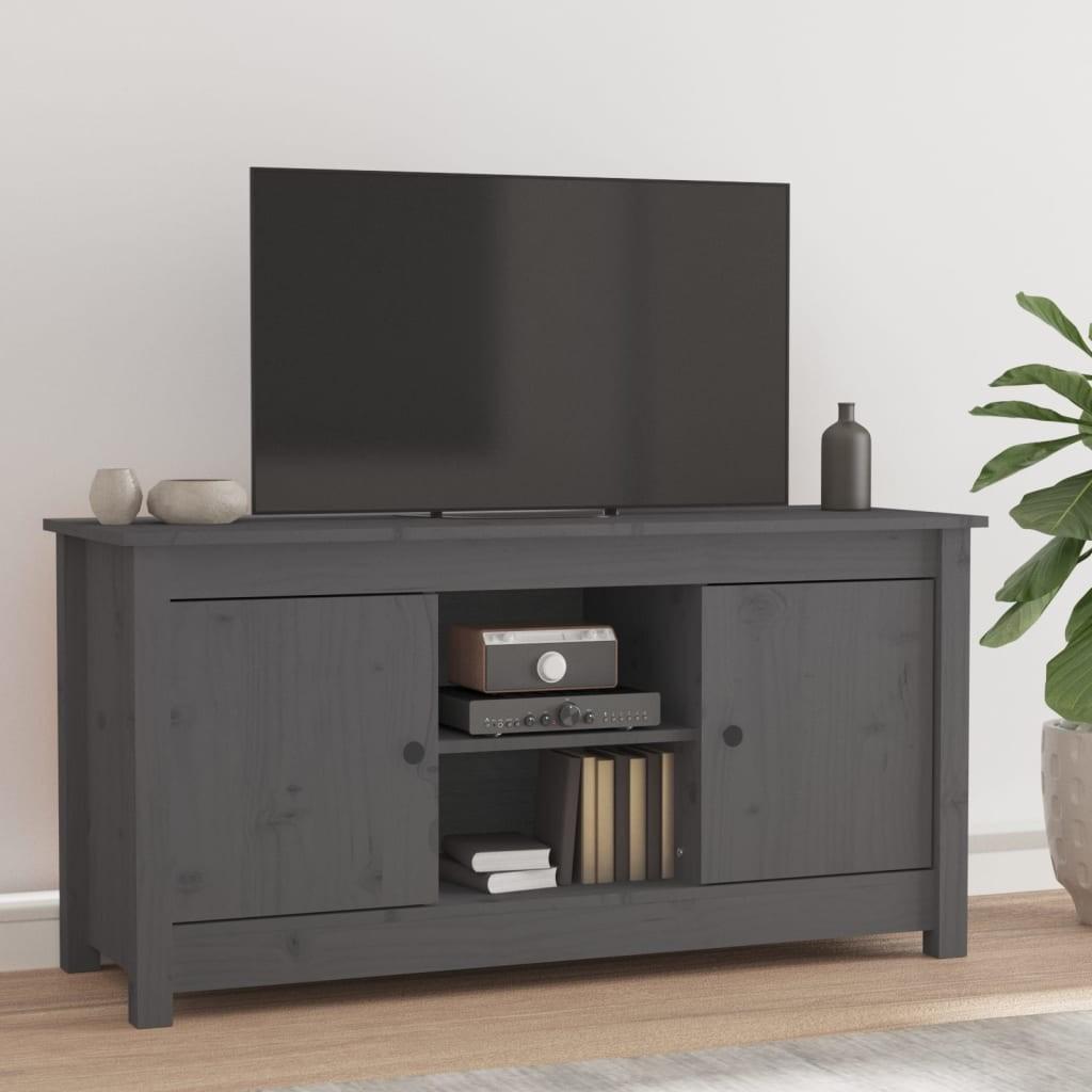 Tv-bord 103x36,5x52 cm massivt fyrretræ grå