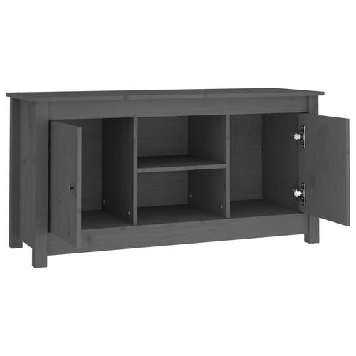 Tv-bord 103x36,5x52 cm massivt fyrretræ grå