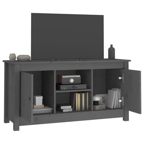 Tv-bord 103x36,5x52 cm massivt fyrretræ grå