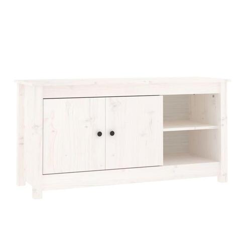 Tv-bord 103x36,5x52 cm massivt fyrretræ hvid