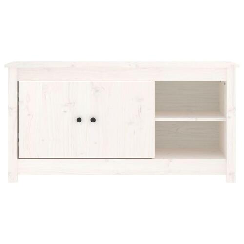 Tv-bord 103x36,5x52 cm massivt fyrretræ hvid