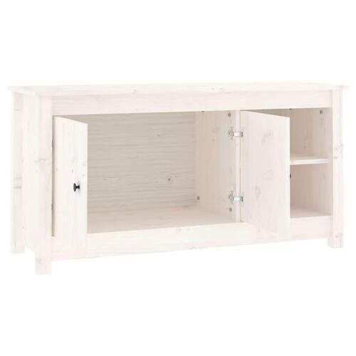 Tv-bord 103x36,5x52 cm massivt fyrretræ hvid