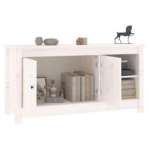 Tv-bord 103x36,5x52 cm massivt fyrretræ hvid