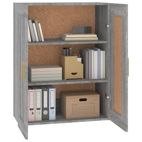Vægskab 69,5x32,5x90 cm konstrueret træ grå sonoma-eg