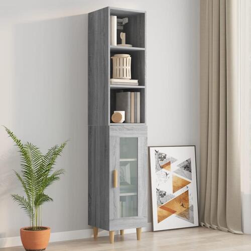Vægskab 34,5x32,5x90 cm konstrueret træ grå sonoma-eg