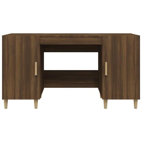 Skrivebord 140x50x75 cm konstrueret træ brun egetræsfarve