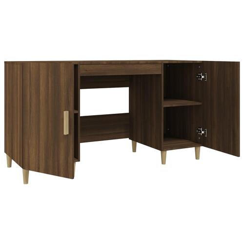 Skrivebord 140x50x75 cm konstrueret træ brun egetræsfarve