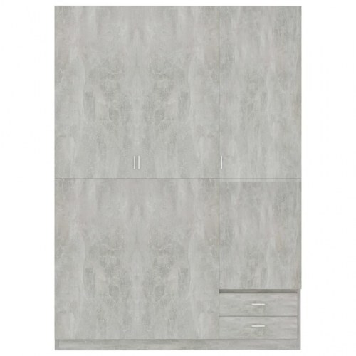 Klædeskab med 3 låger 120 x 50 x 180 cm spånplade betongrå