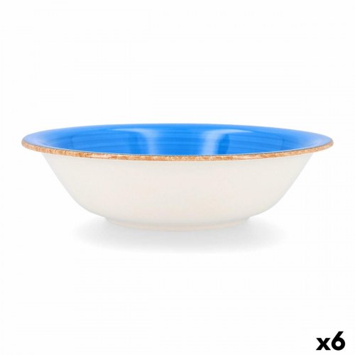 Vita salatskål i keramik, blå 23 cm - 6 stk.