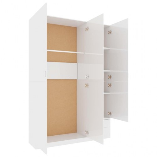 Klædeskab med 3 låger 120x50x180 cm spånplade hvid