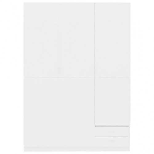 Klædeskab med 3 låger 120x50x180 cm spånplade hvid