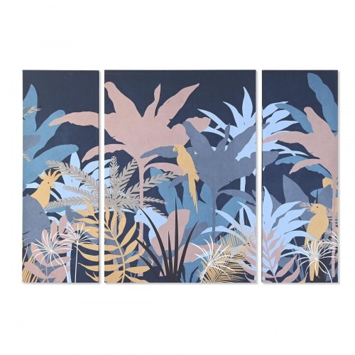 Lærredssæt - Jungle, blå/turkis, 3 dele, 140 × 3,8 × 100 cm