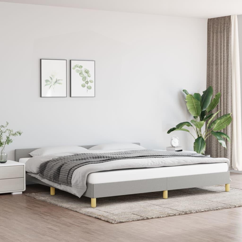 Sengeramme uden madras 200x200 cm stof lysegrå billede