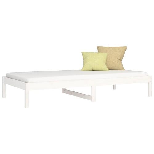 Daybed 80x200 cm massivt fyrretræ hvid