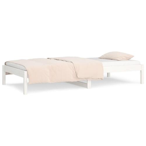 Daybed 80x200 cm massivt fyrretræ hvid